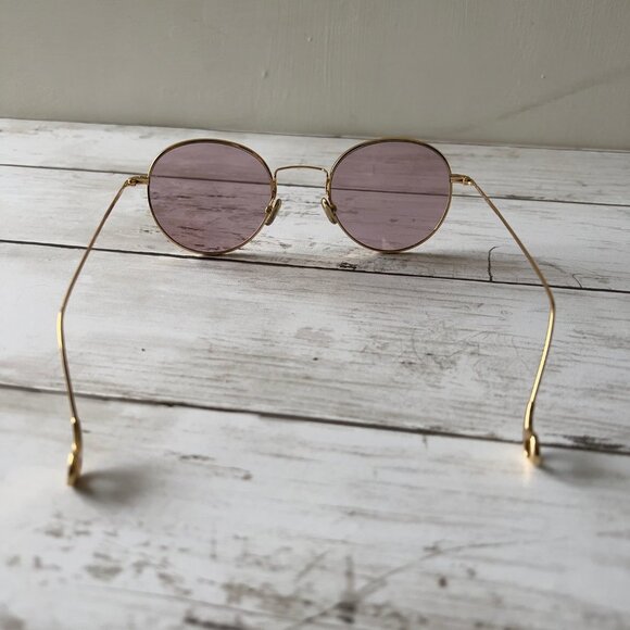 RETRO Extreme VI Round Sunglasses‎ Pink Lens Gold Frame main image 9